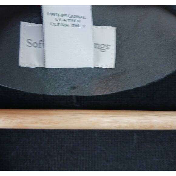 Soft Surroundings SZ XS Black Wool Blend Sweater with Leather Front - Picture 4 of 7